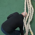 Measuring ropes on the ferry