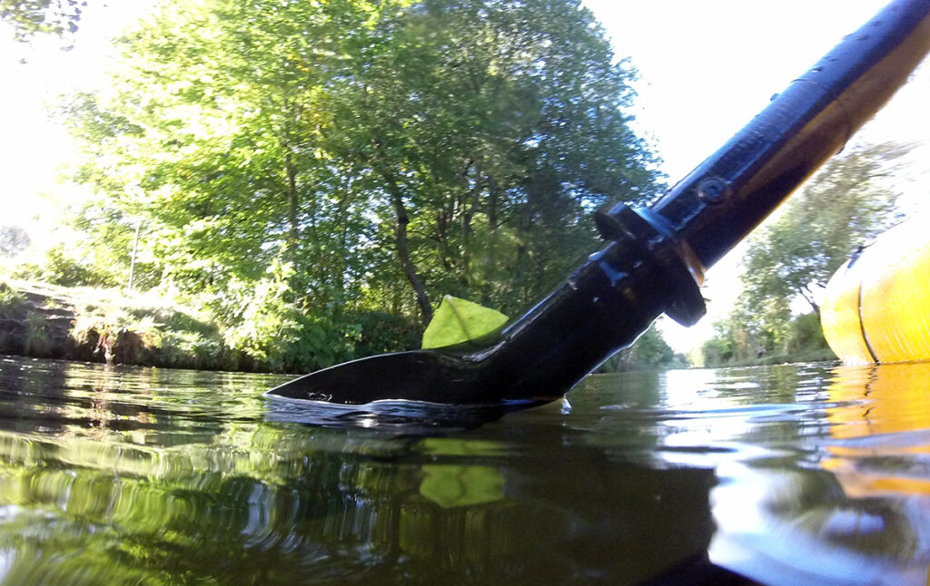 Paddle in canal.