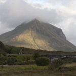View of mountains from Sligachan campsite, Skye